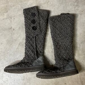 UGG Dark Gray Knit Women's Tall Boots